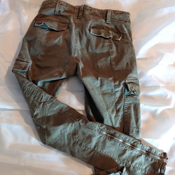 J Brand grunge army green cargo skinny jeans - Picture 6 of 8